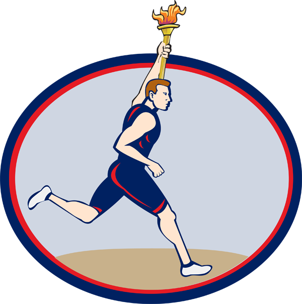 600 X 604 3 - Clip Art Olympic Torch - Png Download (600x604), Png Download