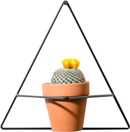 Triangle Wall Planter - Floral Design Clipart (933x1400), Png Download