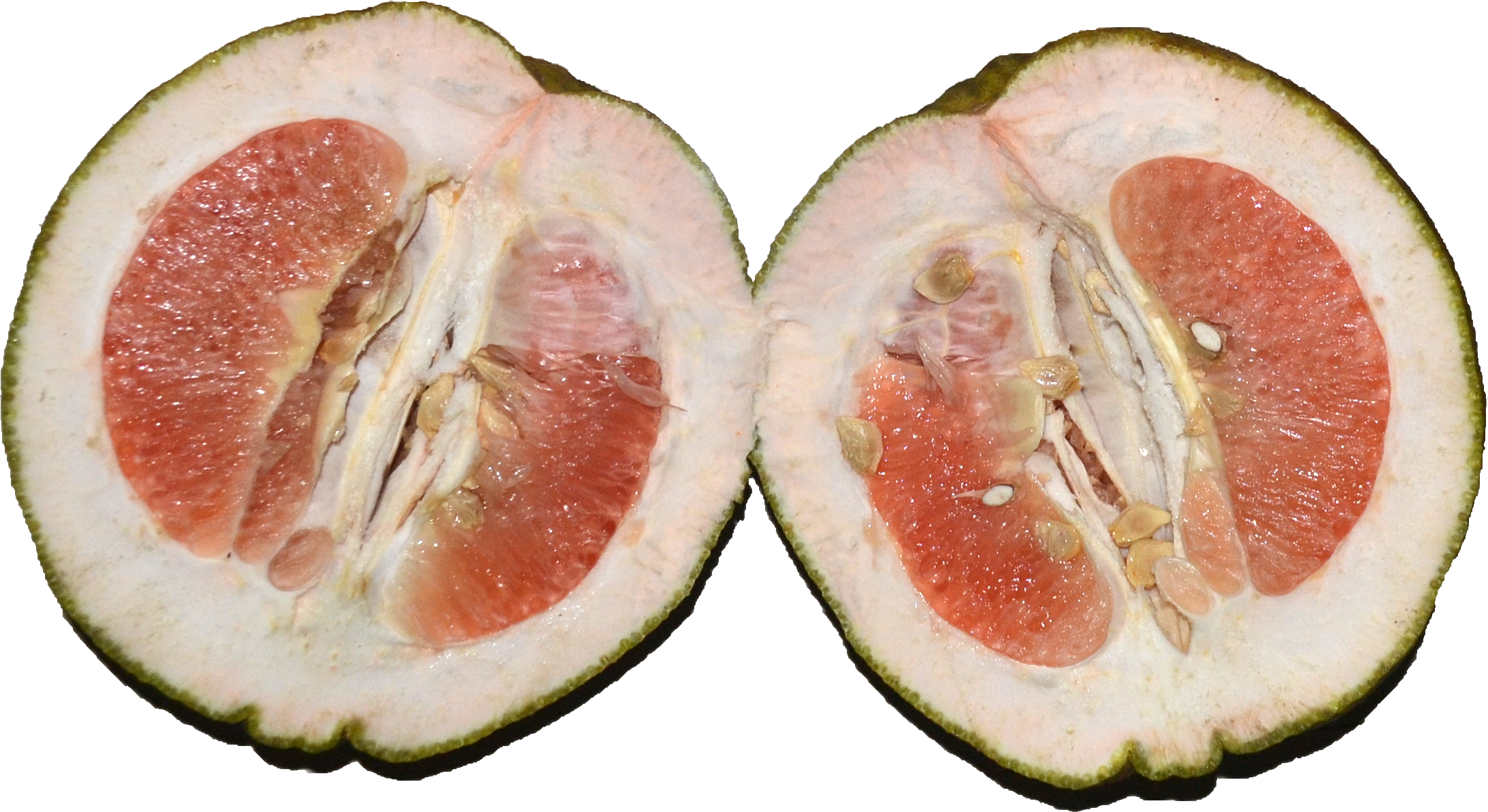 South Indian Pomello Cut In Half - Kambili Naranga In English Clipart (2186x1194), Png Download