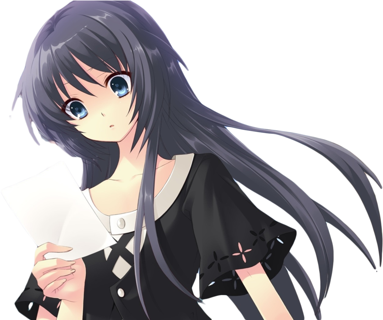 Cute Girl Png File - Anime Hand Holding Paper Clipart (1024x640), Png Download