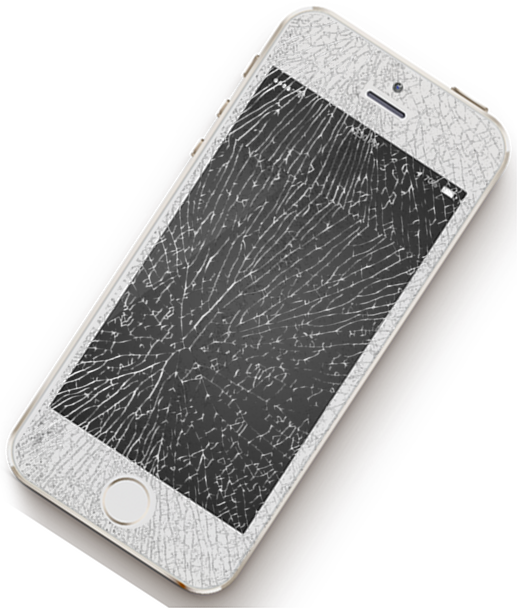 Cracked Iphone Png Clipart (517x608), Png Download