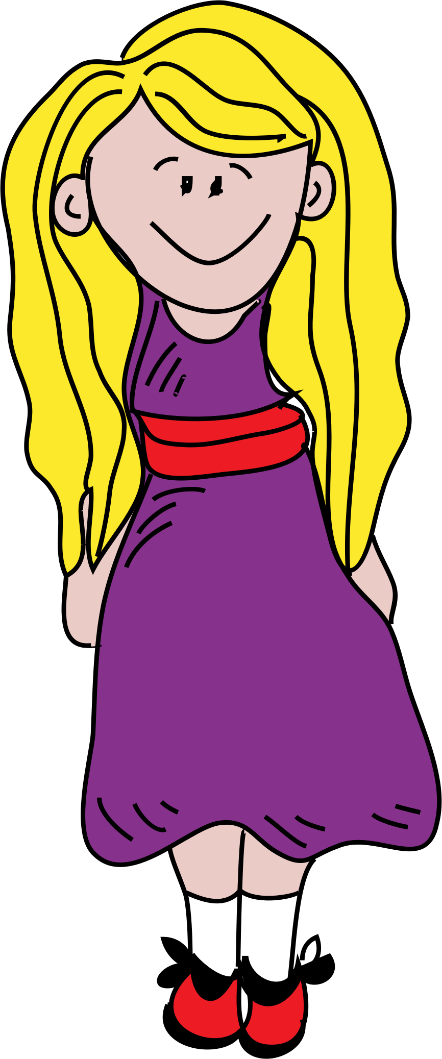 This Free Icons Png Design Of Blonde Girl Clipart (866x2075), Png Download