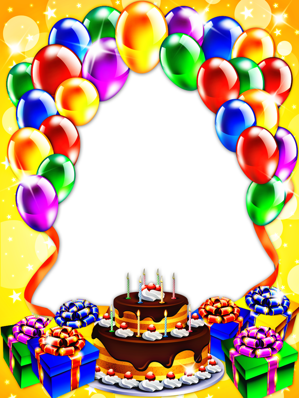 Cumpleaños Sticker - Happy Birthday Photo Frames App Clipart (1024x1366), Png Download