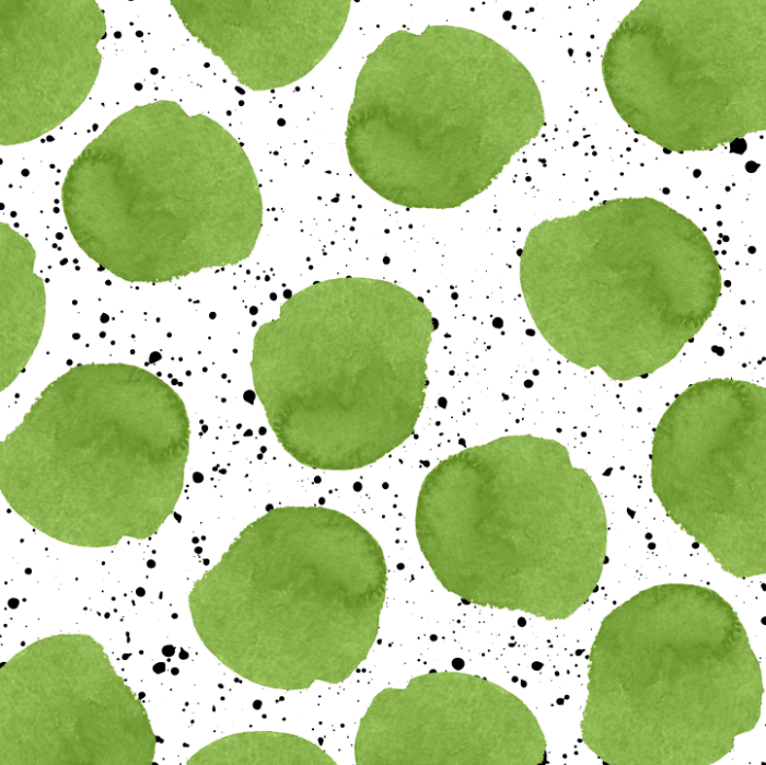 Modern Green Watercolor Polka Dots Black Brushstrokes - 神奇 寶貝 戰鬥 圓 盤 Clipart (700x699), Png Download