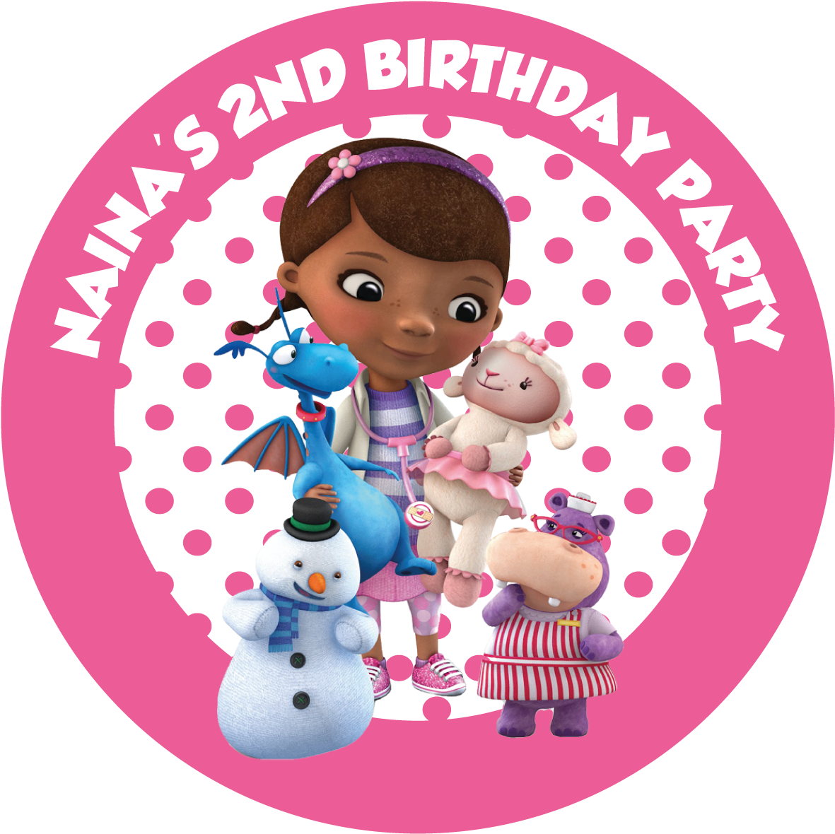 Doc Mcstuffins Party Box Stickers - Doc Mcstuffins Thank You Cards Clipart (1200x1200), Png Download