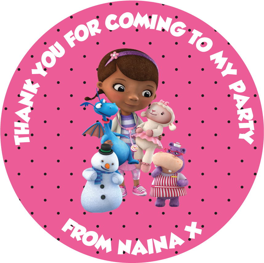 Doc Mcstuffins Sweet Cone Stickers - Doc Mcstuffins Frame Clipart (870x870), Png Download