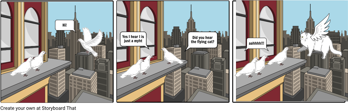 Flying Cat - Storyboard Clipart (1164x385), Png Download