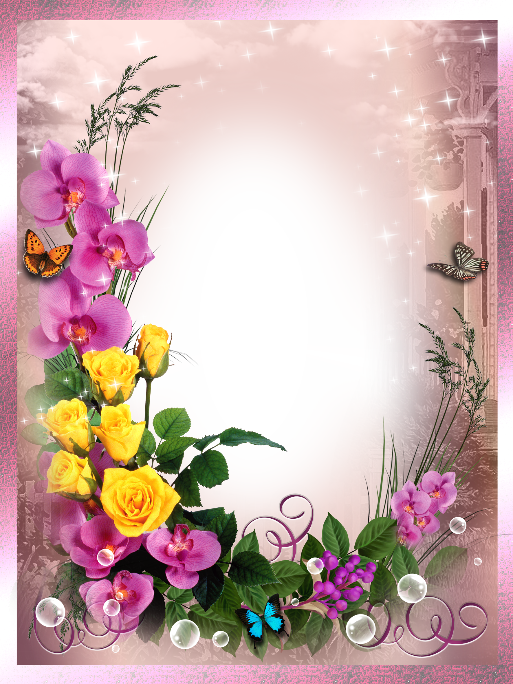 Frame With Bird Png Image - Beautiful Frames For Photos Free Download Png Clipart (1772x2362), Png Download