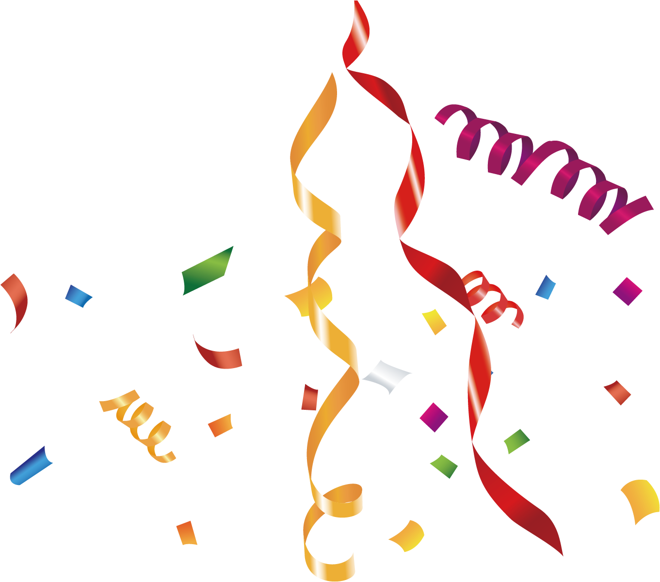 Ribbon Clip Art - Celebration Ribbons Png Vector Transparent Png (1361x1200), Png Download