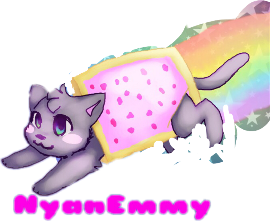 Nyanemmy Sticker - Neon Cat Clipart (1024x841), Png Download