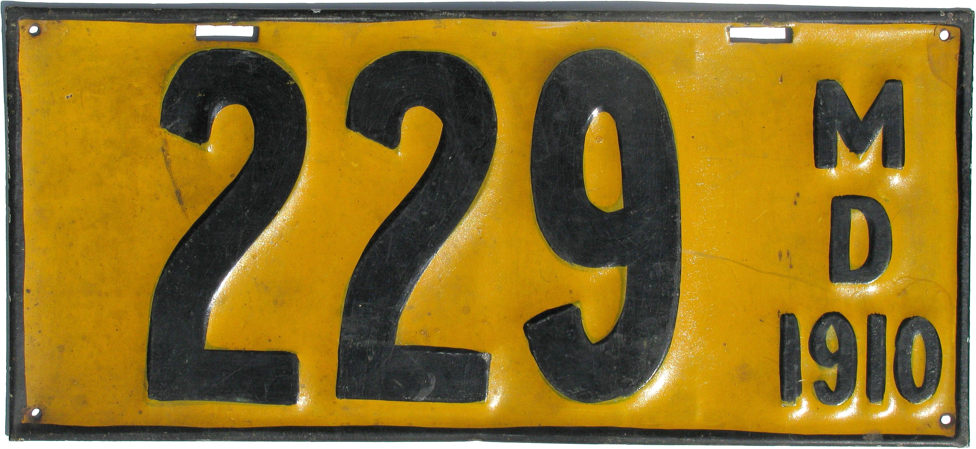 Maryland License Plate, 1910 - 1910 Maryland License Plate Clipart (3162x1455), Png Download