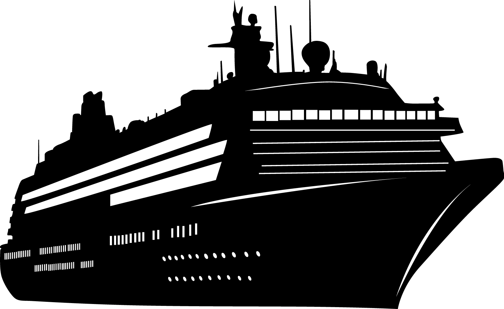 View large size Transparent Cruise Ship Silhouette - Cruise Ship Silhouette...
