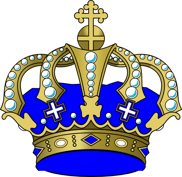 Banner Library Stock Blue Clip Art At Clker Com Vector - Gold And Blue Crown - Png Download (600x584), Png Download