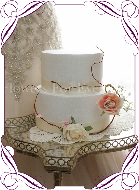 Blush Vine Cake Topper Decoration Flowers For Ever - Bridesmaid Peony And Roses Bouquets Clipart (608x822), Png Download