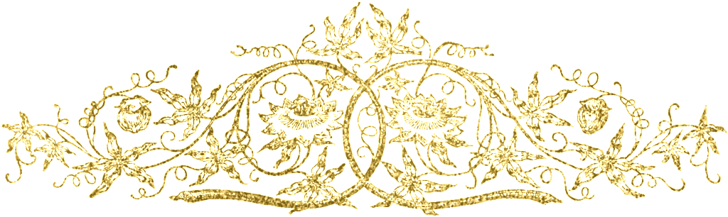 Golden Hand Painted Watercolor Vine Flower Transparent - Clip Art - Png Download (1024x306), Png Download