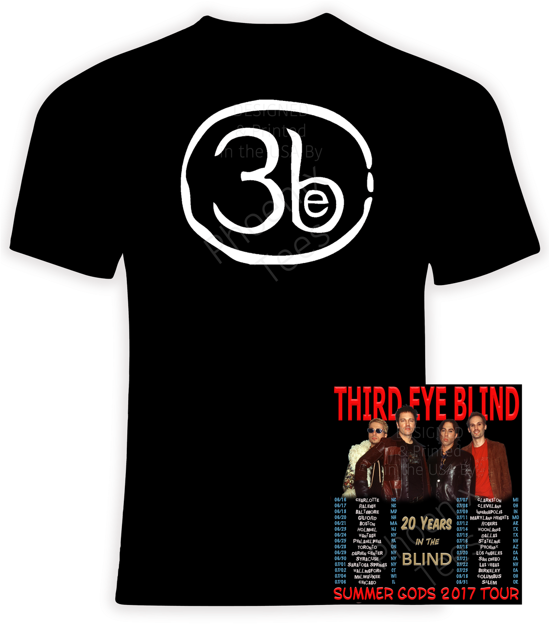 Third Eye Blind "summer Gods 2017 Tour" - Elton John Farewell Tour Shirts Clipart (1120x1280), Png Download