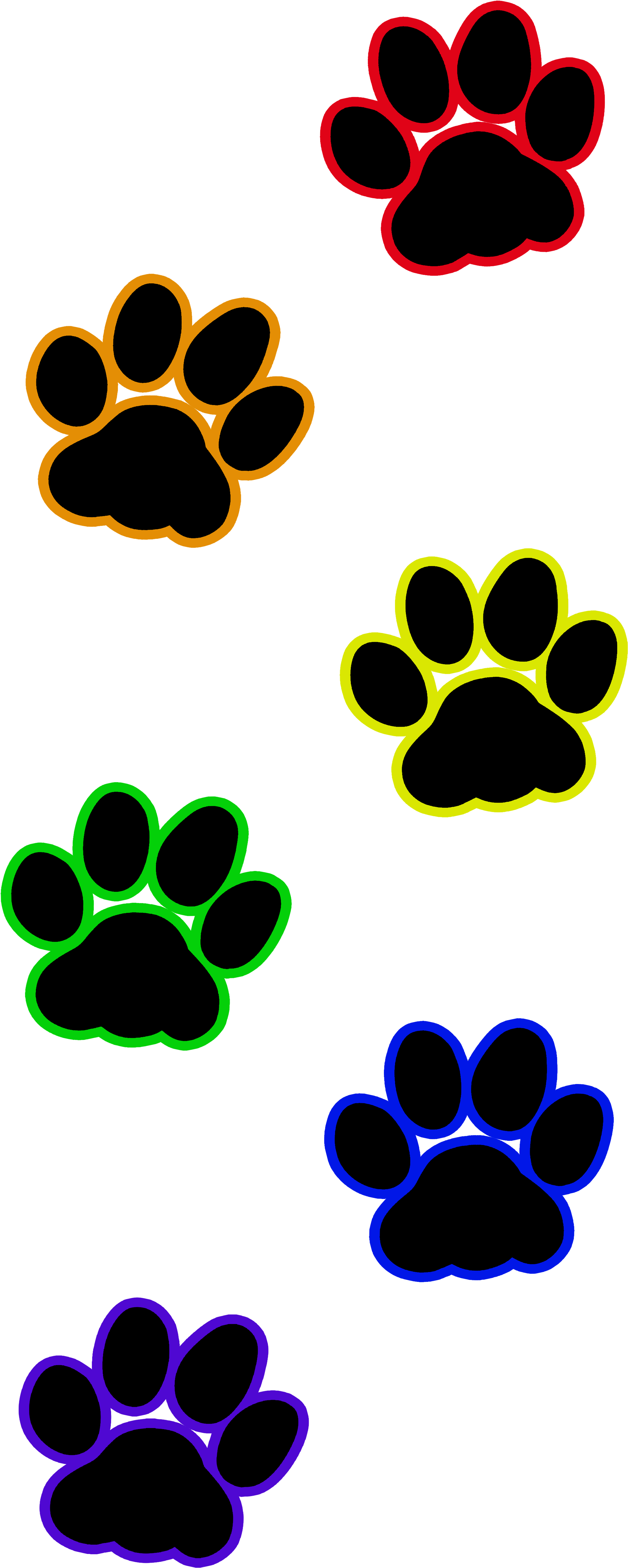 Cat Paw Print Rainbow - Cat Transparent Paw Print Clipart (3600x4800), Png Download