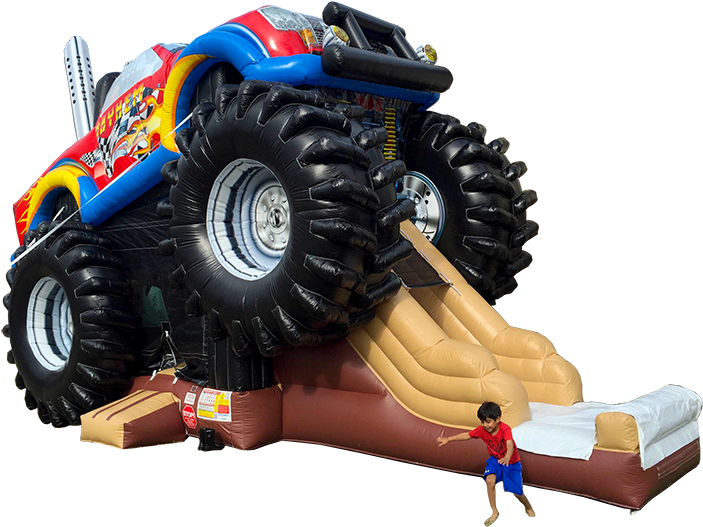 512 765 - Monster Truck Inflatable Rental Clipart (720x539), Png Download