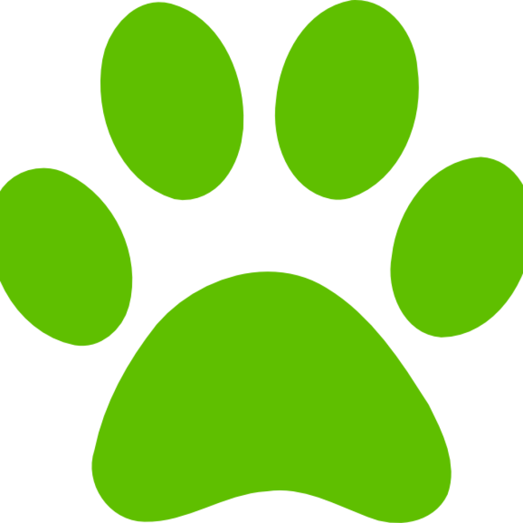 4546539 Cat Paws Clipart - Green Dog Paw Print - Png Download (600x578), Png Download