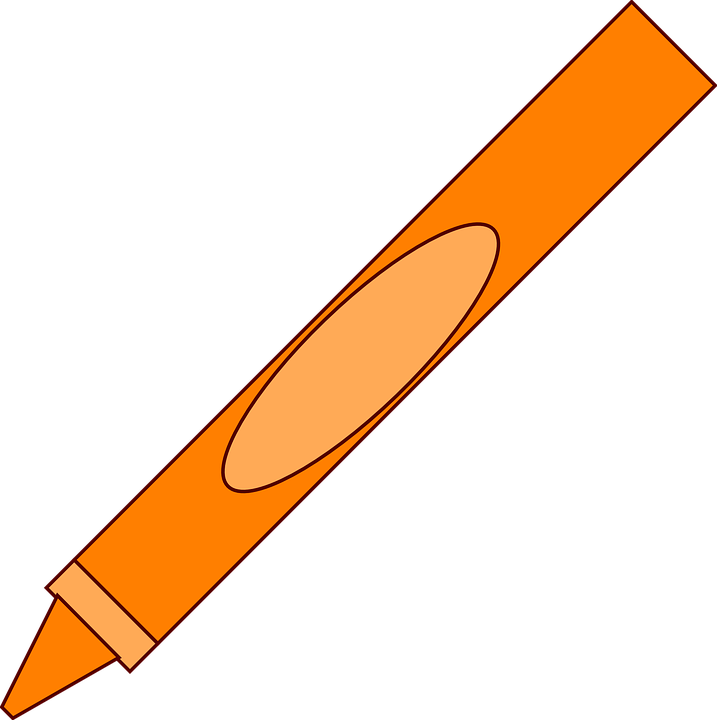 Crayon Cartoon Png - Orange Crayons Clipart Transparent Png (594x596), Png Download