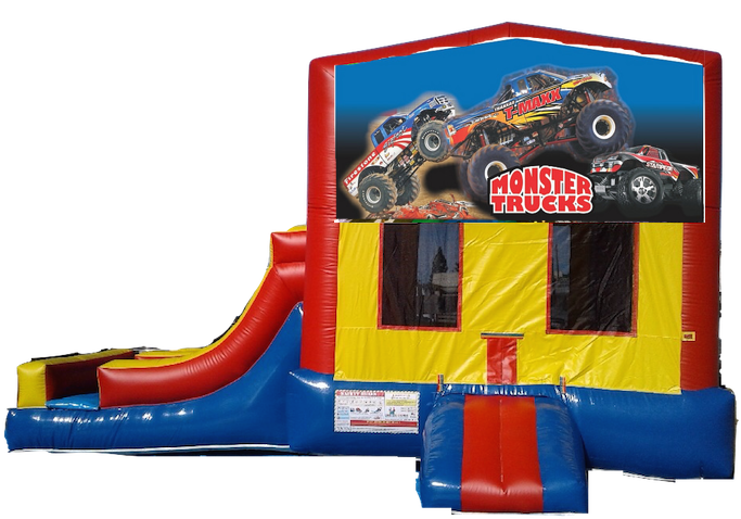 2 Lanes Side Slide Jumper Monster Trucks $180/day - Monster Truck Clipart (700x525), Png Download