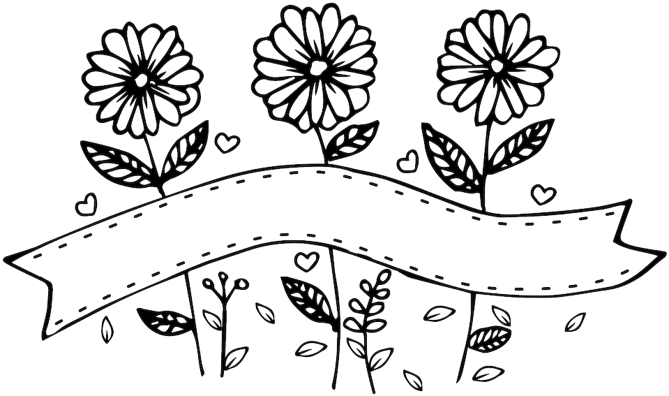 Blanco Y Negro Flor Cartoon Vectores - Flor Blanco Y Negro Png Clipart (959x567), Png Download