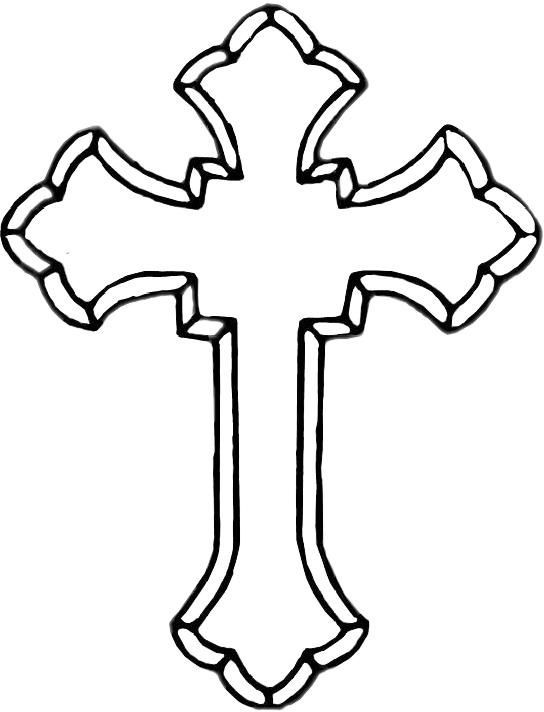 Report Abuse - Cross With Rosary Drawing Clipart (544x712), Png Download