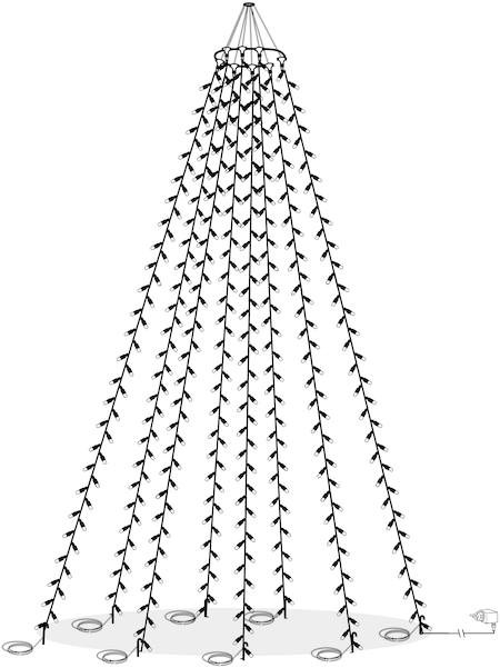 Flagpole Lights Flagpole-tree - Flagpole Christmas Tree Uk Clipart (600x600), Png Download