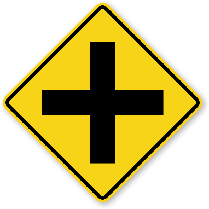 Cross Road - Intersection Sign Clipart (800x800), Png Download