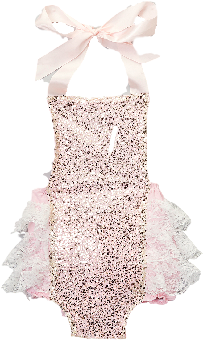 Pink Glitter Bubble Romper , Png Download - Crochet Clipart (658x1103), Png Download