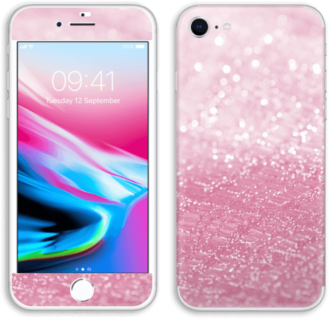 Pink Glitter Skin Iphone - Iphone 8 64gb Srebrny Clipart (800x779), Png Download
