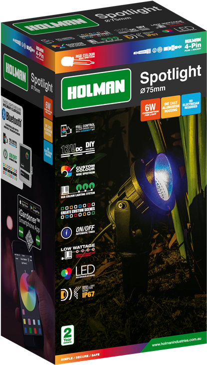 Holman 75mm Rgb Colour Spotlight - Smartphone Clipart (800x800), Png Download