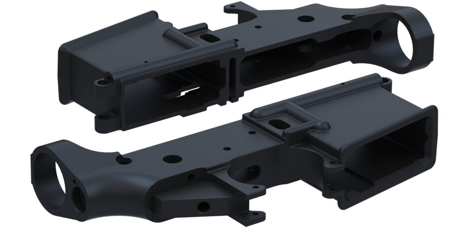 Ar-15 Lower Solidworks Native - Lower Receiver 3d Cad Clipart (960x540), Png Download