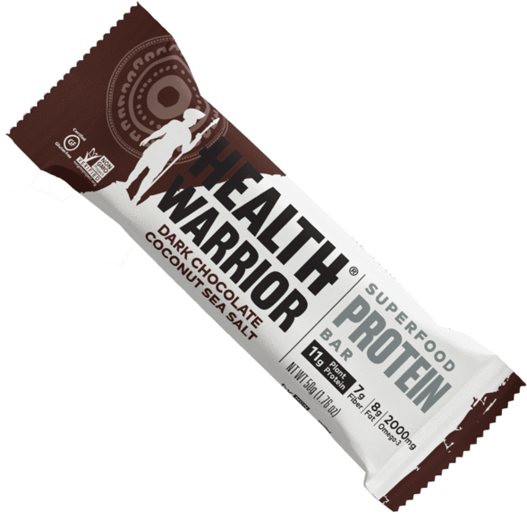 Dark Chocolate Coconut Sea Salt Superfood Protein Bars - Health Warrior Dark Chocolate Coconut Sea Salt Protein Clipart (600x600), Png Download