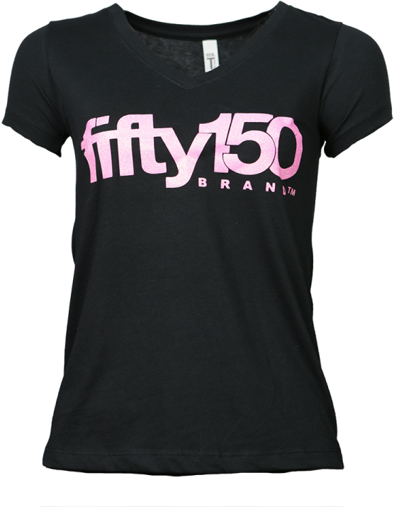 Black Deep V-neck Tee Hot Pink Glitter Logo - Annie Uut De Bochte Clipart (768x768), Png Download