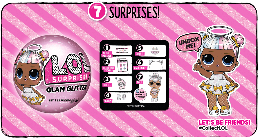 Lol Glam Glitter Series Surprises - Lol Glam Glitter 7 Surprises Clipart (960x539), Png Download