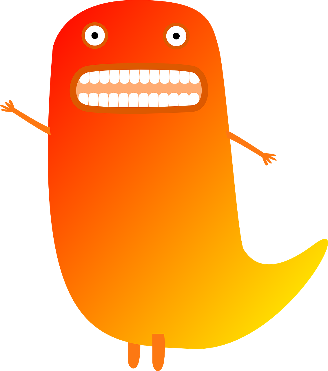 Orange Monster Clip Art - Png Download (1132x1280), Png Download