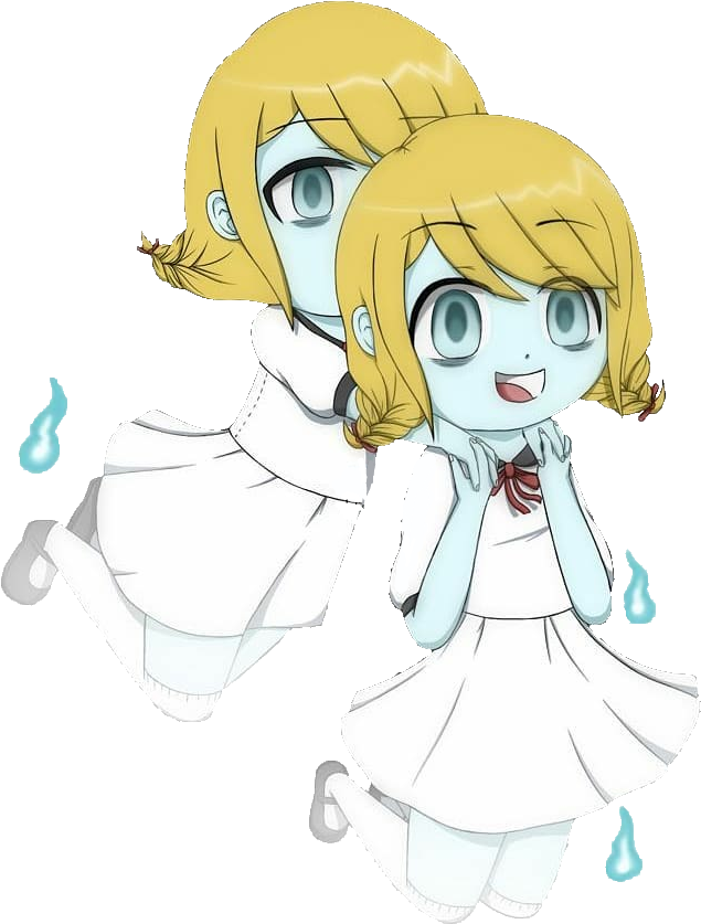 Ghost Sister Animegirl Girl Anime Cute Colorful Handpai - Cartoon Clipart (768x843), Png Download