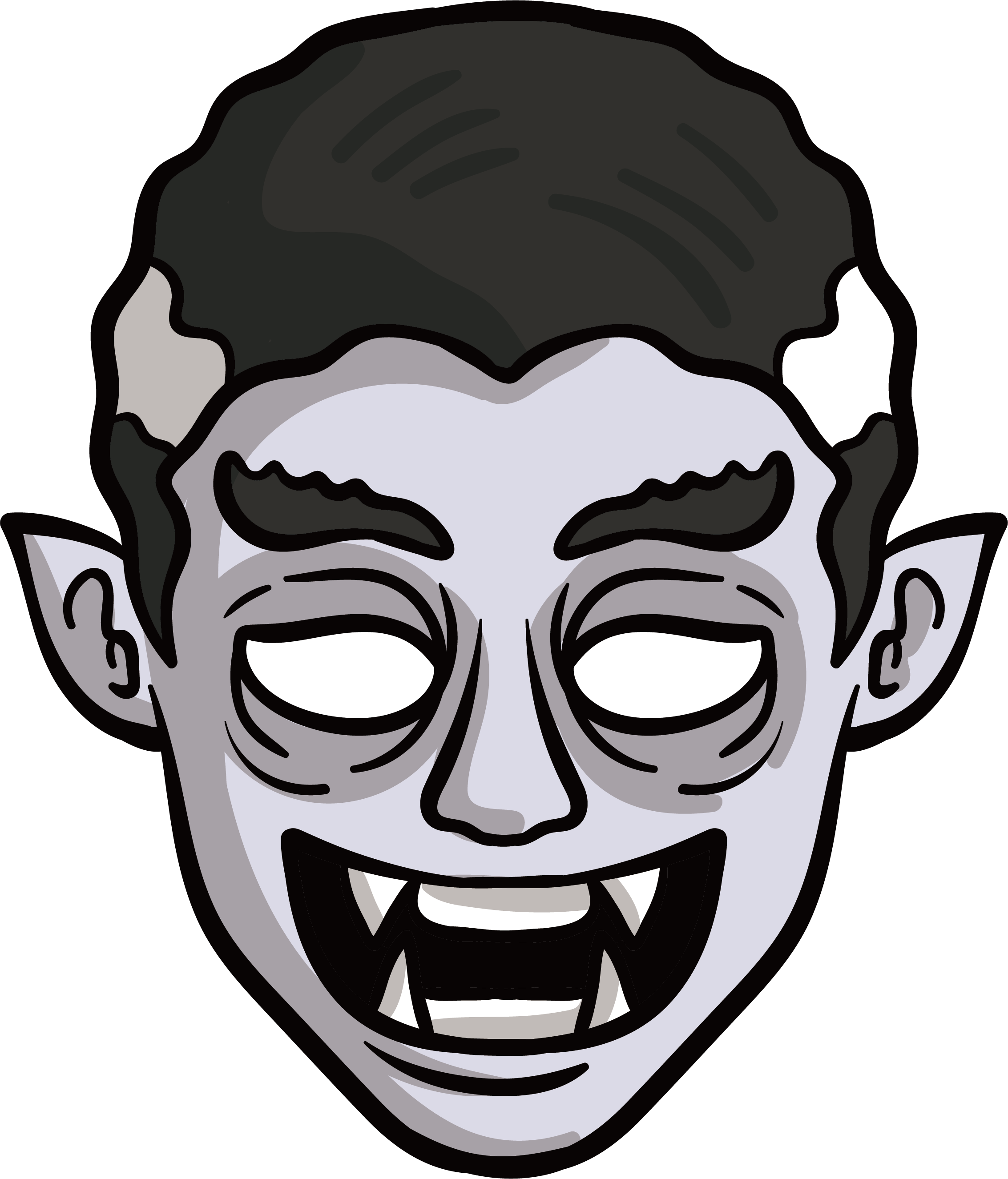 Dracula Face Png Clipart (2266x2651), Png Download