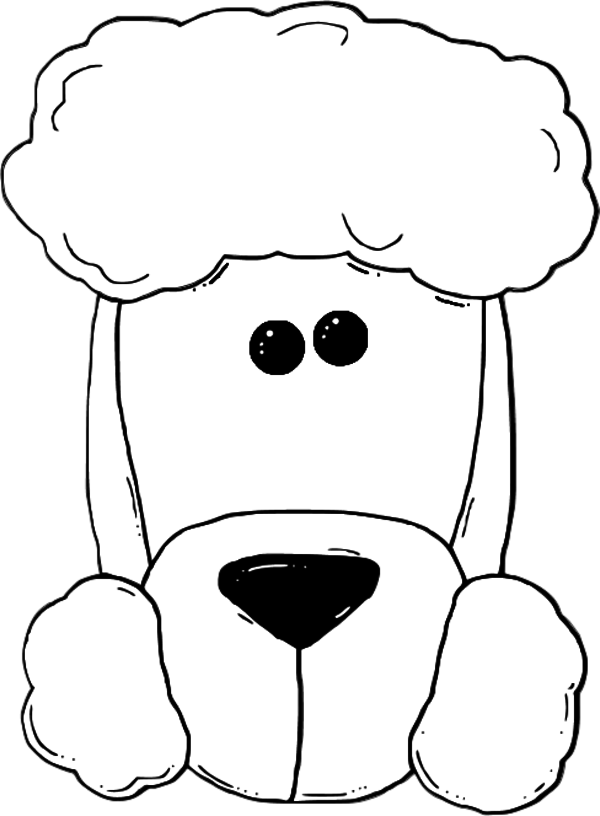 Dog Face Cartoon Outline - Dogs Coloring Pages Face Clipart (600x816), Png Download