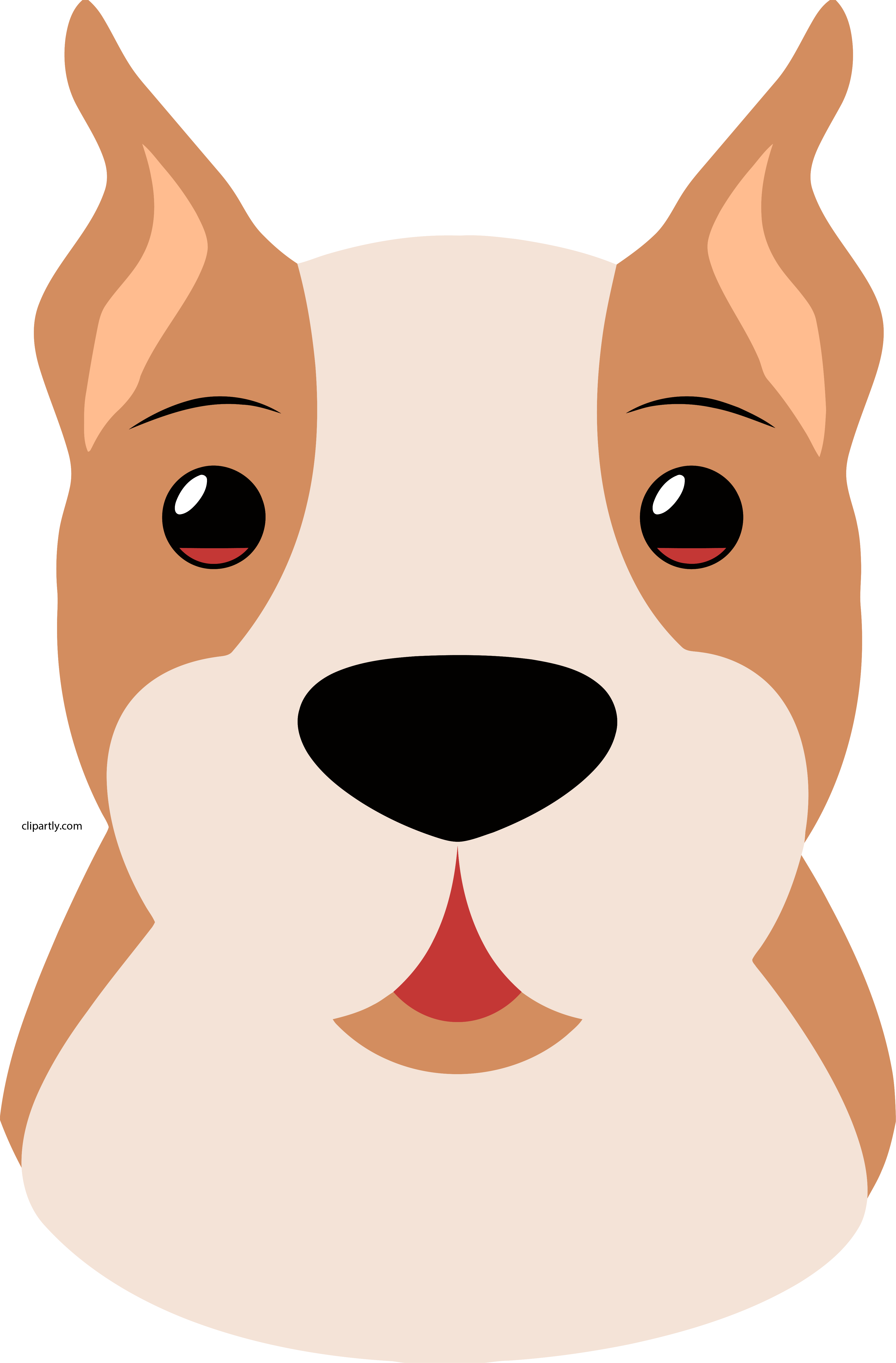 Boxer By Maw - Dog Face Vector Png Clipart (1578x2400), Png Download