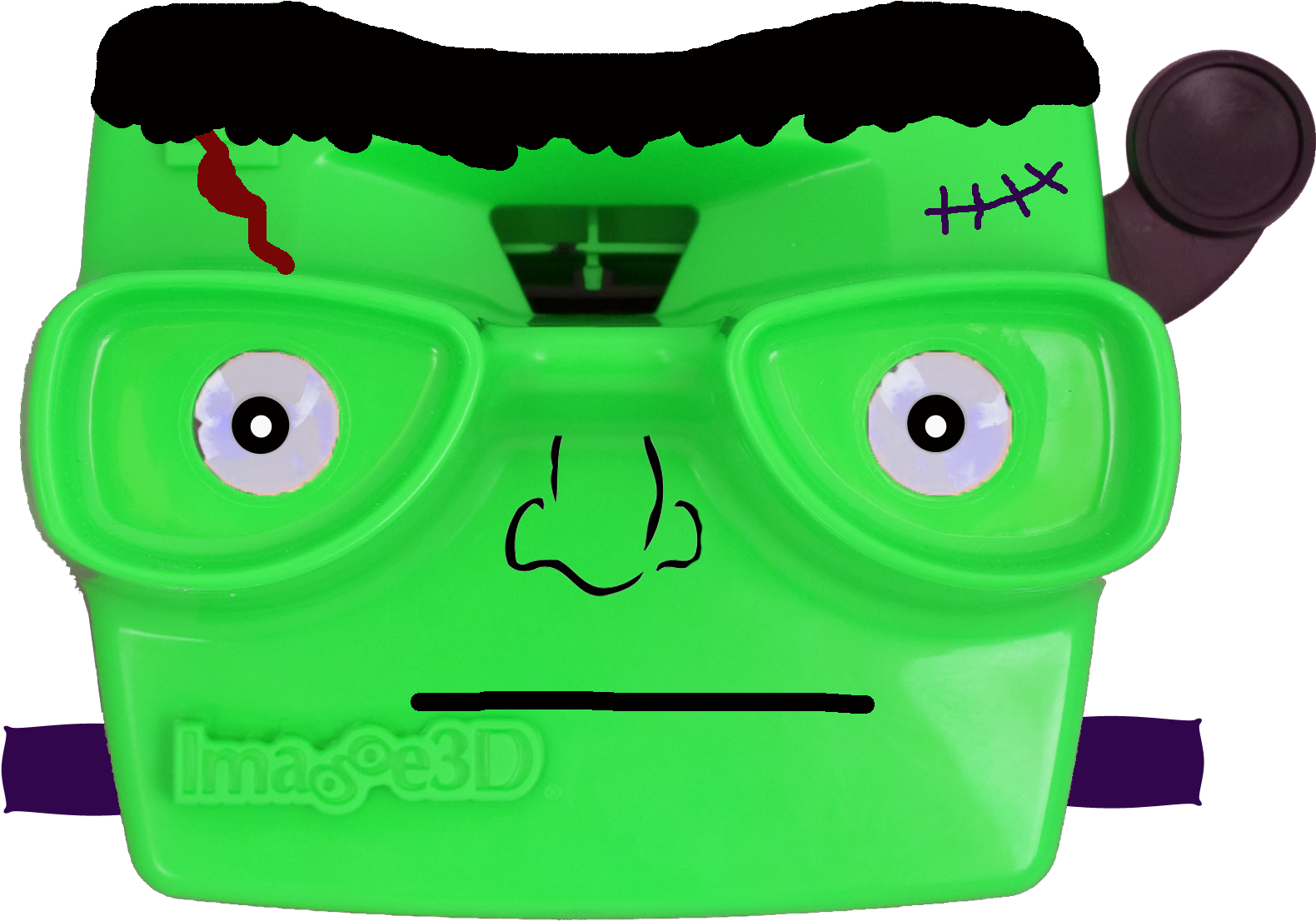 Frankenstein, Face, Halloween, Viewfinder, Retro - Cartoon Clipart (1718x1214), Png Download