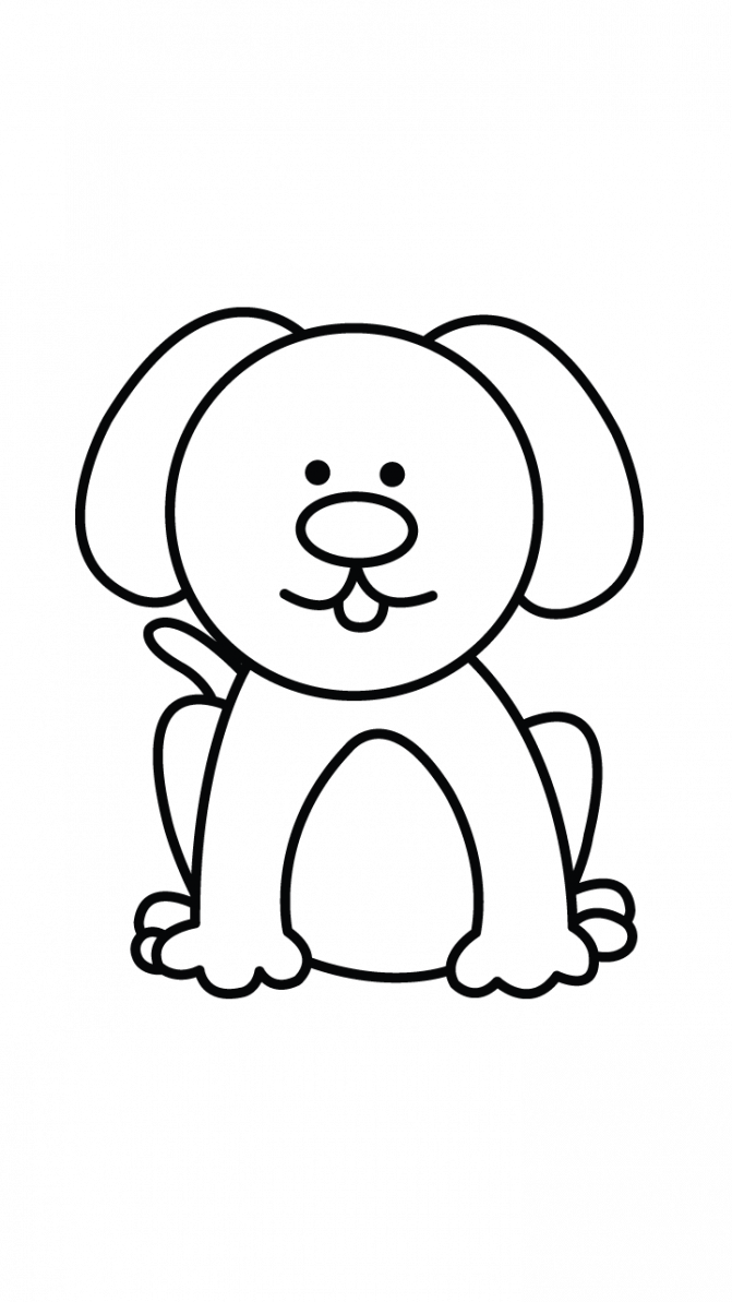 Easy Drawing Pictures Of Dogs At Getdrawings - Dog Clipart Easy To Draw - Png Download (671x1193), Png Download