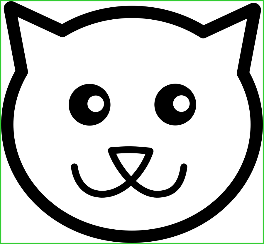 Image Black And White Dog Face Clipart Black And White - Clip Art Cat Face - Png Download (900x832), Png Download