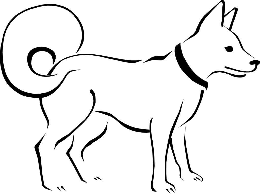 Free Black And White Png Of Dogs Transparent Black - Dog Clip Art Black White (1024x767), Png Download