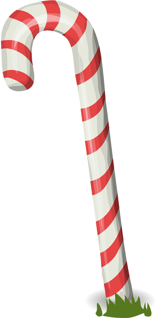 Candy Cane Clipart Kawaii - Candy Cane - Png Download (631x1281), Png Download