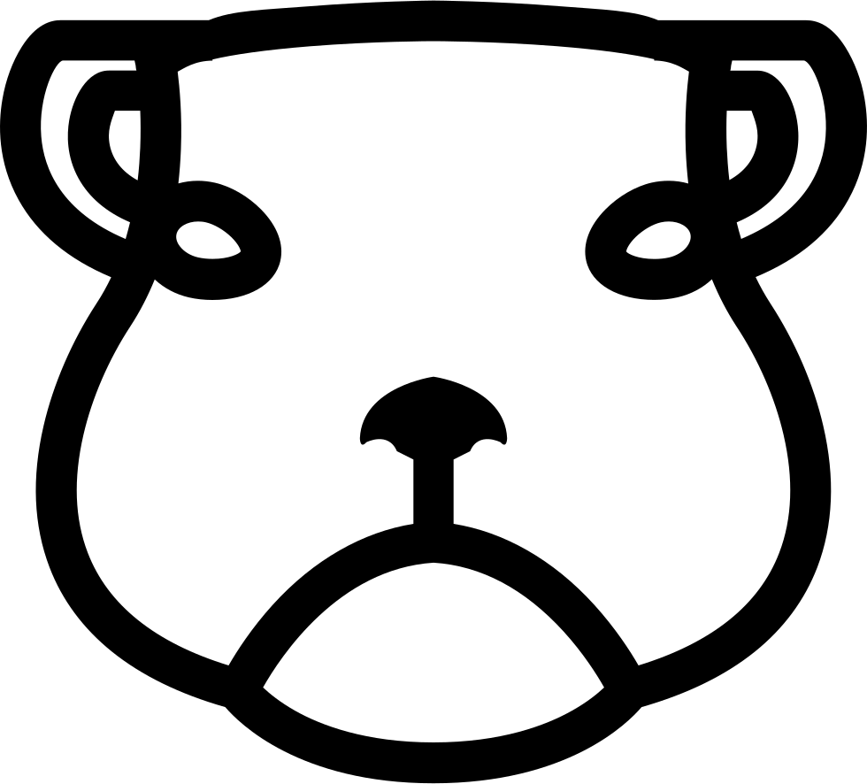 Dog Face Frontal Outline Comments - Dog Clipart (980x886), Png Download