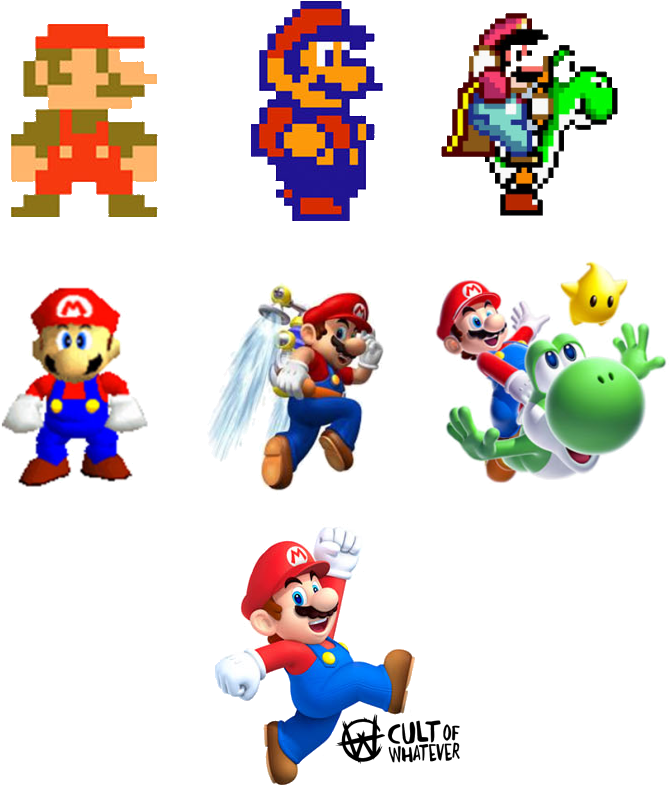 Super Mario Character History - Super Mario Character 2d Clipart (692x813), Png Download