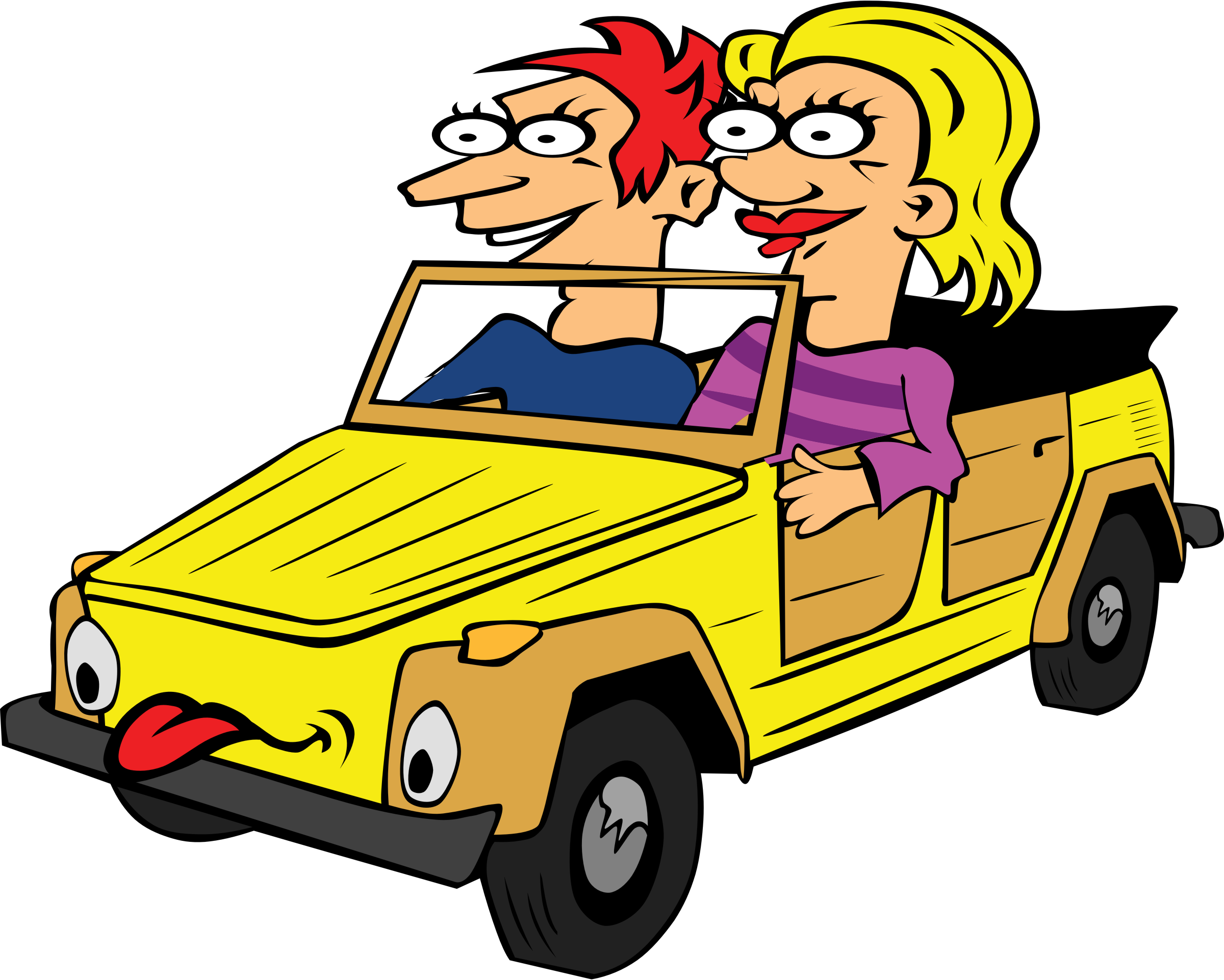 Clip Royalty Free Library Girl And Boy In Self Driving - Car Cartoon Gif Pn...