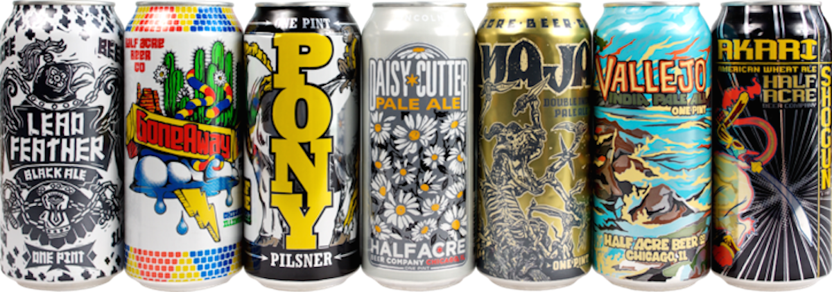 Half Acre Brewery Beers Clipart (1200x421), Png Download